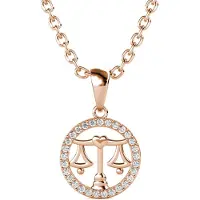 MYC Paris Weegschaal Zodiac Hangers - Roségoud en Kristal