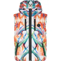Plein sport Bodywarmer 'Flowers' blauw / oranje / zwart / wit