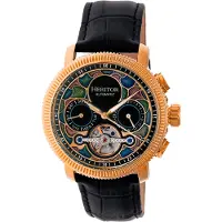 Heritor Automatic Aura herenhorloge met half skelet en lederen band