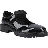 Hush puppies Astrid Bow Meisjes Zwart Leren Schoenen
