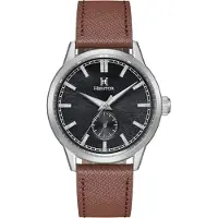 Heritor Automatic Argento leren band horloge