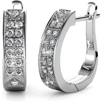 MYC Paris Meg Hoop Oorbellen - Zilver en Kristal