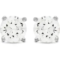 Luxenter oorbellen, basis 925 sterling zilver en glanzende zirkonia met gerhodineerde afwerking