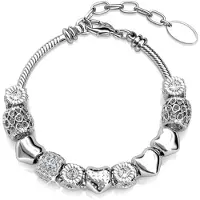 MYC Paris Stralende Charm Armbanden - Zilver en Kristal