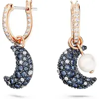 Swarovski 'Luna' Dames Gouden Geplateerde Metalen Oorbellen - Roze 5671569