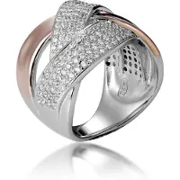 Orphelia Dames 925 Sterling Zilveren Ring - Zilver/Roze ZR-7445