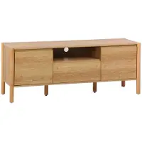 Sweeek TV meubel houteffect 2 deuren 1 lade 140cm Naturel