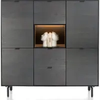 Xooon Elements highboard 150 cm 5-deurs/LED/metaal