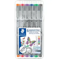 Staedtler - pigment liner - box 6 kleuren - 0,3 mm