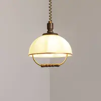Lamkur Glazen hanglamp Ilsa, dimbaar, messing / goud, Keuken, Glas, Landelijk, hanglamp