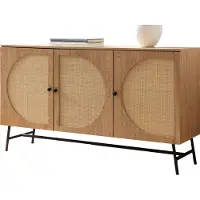 Wohnling Dressoir eiken 140 cm breed met rotan