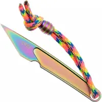CRKT HangTi Kiridashi 7065P Iridescent Titanium Nitride Titanium, nekmes, Richard Rogers design