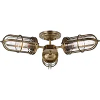 Elstead Lighting LED Plafond Badkamerlamp Urban Restoration | 3X E27 Max 60W | IP44 | Dimbaar | Dark Antique Brass