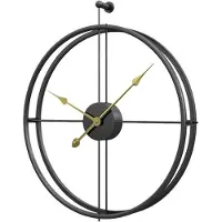 Sensahome Minimalistische Wandklok - Stille Design Klok - Compact en Elegant - 52x59cm - 1,8 kg - Metaal - Zwart