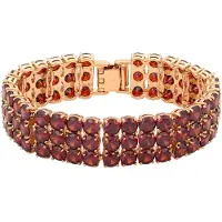 Gaya Armband rose-goud / robijnrood