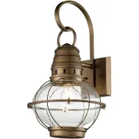 Kichler LED Wand Buitenlamp Bridge Point | 1X E27 Max 60W | IP44 | Dimbaar | Natural Brass