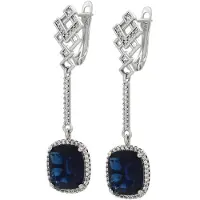 NAEMI Oorbellen navy / zilver / transparant