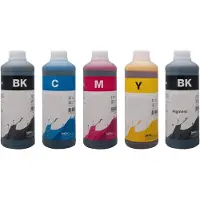 Inktmedia Geschikt HP navul inkt SET VAN 5 KLEUREN zwart foto zwart cyaan magenta geel 5000ml van