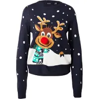 Vero Moda Trui 'VMFrostydeer' navy / bruin / groen / wit