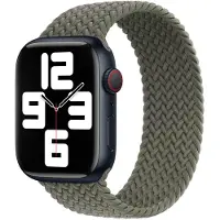 Apple Gevlochten solobandje voor de Watch | 44/45/46/49 mm - Maat 11 - Olive