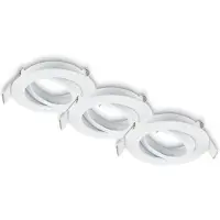 Briloner Biwa - Set van 3 Inbouwspots - GU10 fitting - excl. lichtbron - kantelbaar - wit - Ø8 x 2,2 cm