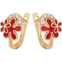 NAEMI Oorbellen goud / rood