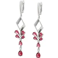 Gaya Oorbellen donkerrood / zilver