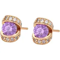 Gaya Oorbellen rose-goud / violetblauw / transparant