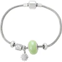 NAEMI Armband pastelgroen / zilver