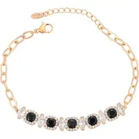 Gaya Armband rose-goud / zwart
