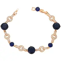 Gaya Armband navy / rose-goud / transparant
