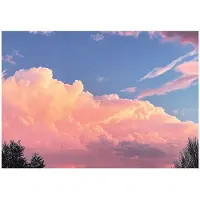 WALLARENA - Fotobehang - 250x175 cm - fotobehang voor meisjes met wolken voor de kinderkamer