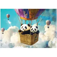 WALLARENA - Fotobehang - 400x280 cm - grappige dieren en wolken voor de kinderkamer