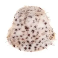 I'm Dutch Fluffy Bucket Hat - Wintermuts - Winterhoed - Dierenprint -Beige