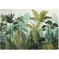 WALLARENA - Fotobehang - 350x250 cm - Jungle, tropisch bos, bladeren, muurdecoratie, slaapkamer, woonkamer