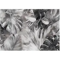 WALLARENA - Fotobehang - 300x210 cm - zwart-wit monstera bladeren voor slaapkamer en woonkamer