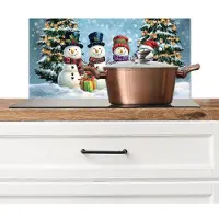 KitchenYeah Spatscherm keuken 70x30 cm - Kookplaat achterwand Vrolijk - Sneeuw - Kleurrijk - Muurbeschermer - Spatwand fornuis - Hoogwaardig aluminium