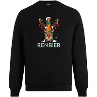 B&C Renbier Kersttrui - Unisex - Kerst - Christmas - Feestdagen - Grappige Trui - Kerstman - Xmas - Foute kerst - Foute Kersttrui - Kerstcadeau - Zwart - Maat XL