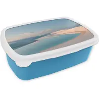 MuchoWow Broodtrommel Blauw - Lunchbox Duinen - Waterplas - Oneindige rust - Brooddoos 18x12x6 cm - Brood lunch box - Broodtrommels voor kinderen en volwassenen