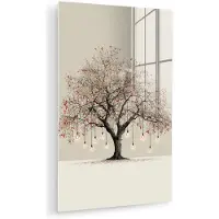MuchoWow Glasschilderij 40x60 cm - Schilderij acrylglas - Lichtboom - Winter - Kerst - Meerkleurig - Foto op glas - Muurdecoratie woonkamer - Wanddecoratie slaapkamer - Schilderijen