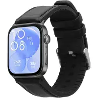 Kwmobile horlogeband geschikt voor Huawei Watch Fit 3 / Fit 4 -Armband voor fitnesstracker van leer in zwart