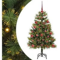 vidaXL Kunstmatige Scharnierende Kerstboom met Kegels Groen 120 cm