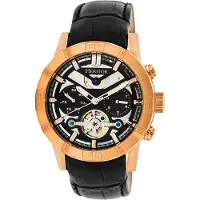 Heritor Automatic Heritor automatisch Hannibal semi-skelet lederen band horloge