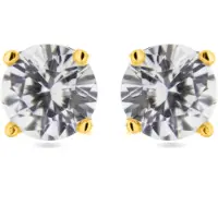 Luxenter Sterling zilveren 925 oorbellen met gerhodineerde briljant zirkonia - Basic