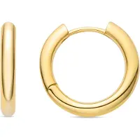 Luxenter Kuye oorbellen met glanzende zirkonia afgewerkt in 18K geel goud