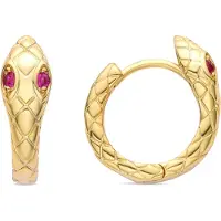 Luxenter Madsi oorbellen met robijn zirkonia afgewerkt in 18K geel goud