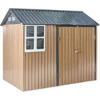 Beliani NOCCIANO - Tuin gereedschapschuur - Bruin - 235 x 175 cm - Staal