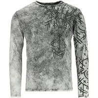 Black premium by emp Shirt met lange mouwen - Longsleeve met runenprint - S tot XXL - voor Mannen - grijs | Maat L