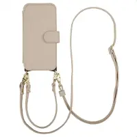Selencia Riva Bookcase met MagSafe en Koord voor de Apple iPhone 15 - Beige