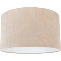 QAZQA Stoffen Lampenkap Lichtbruin Rond 35/35/20